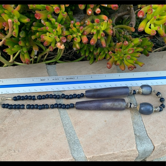 Blue Handmade Beaded Necklace - Picture 3 of 8